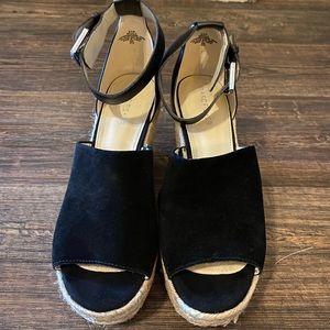 Marc Fisher Black Suede Wedges